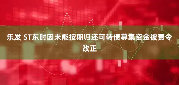 乐发 ST东时因未能按期归还可转债募集资金被责令改正
